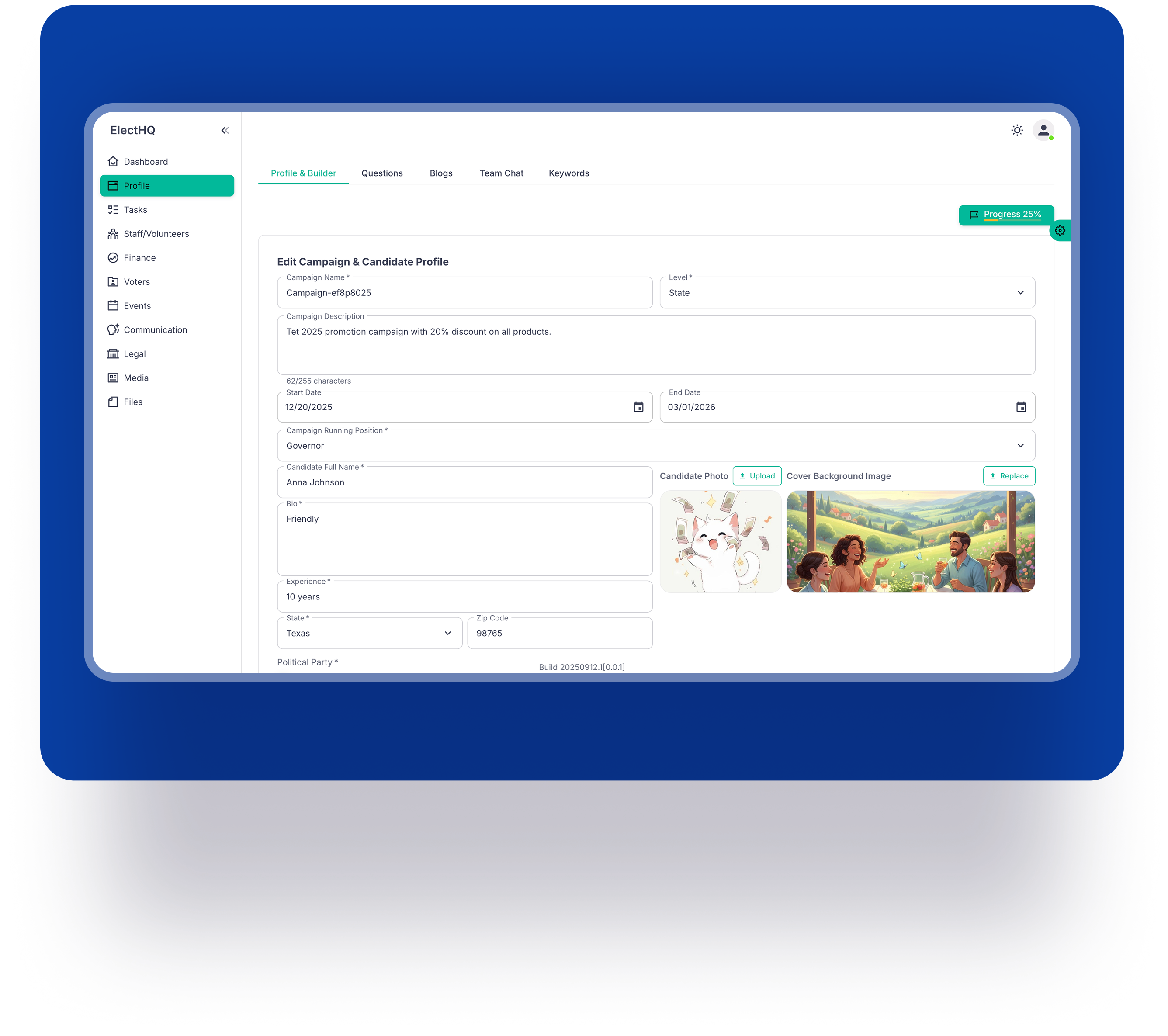 Profile Builder Interface