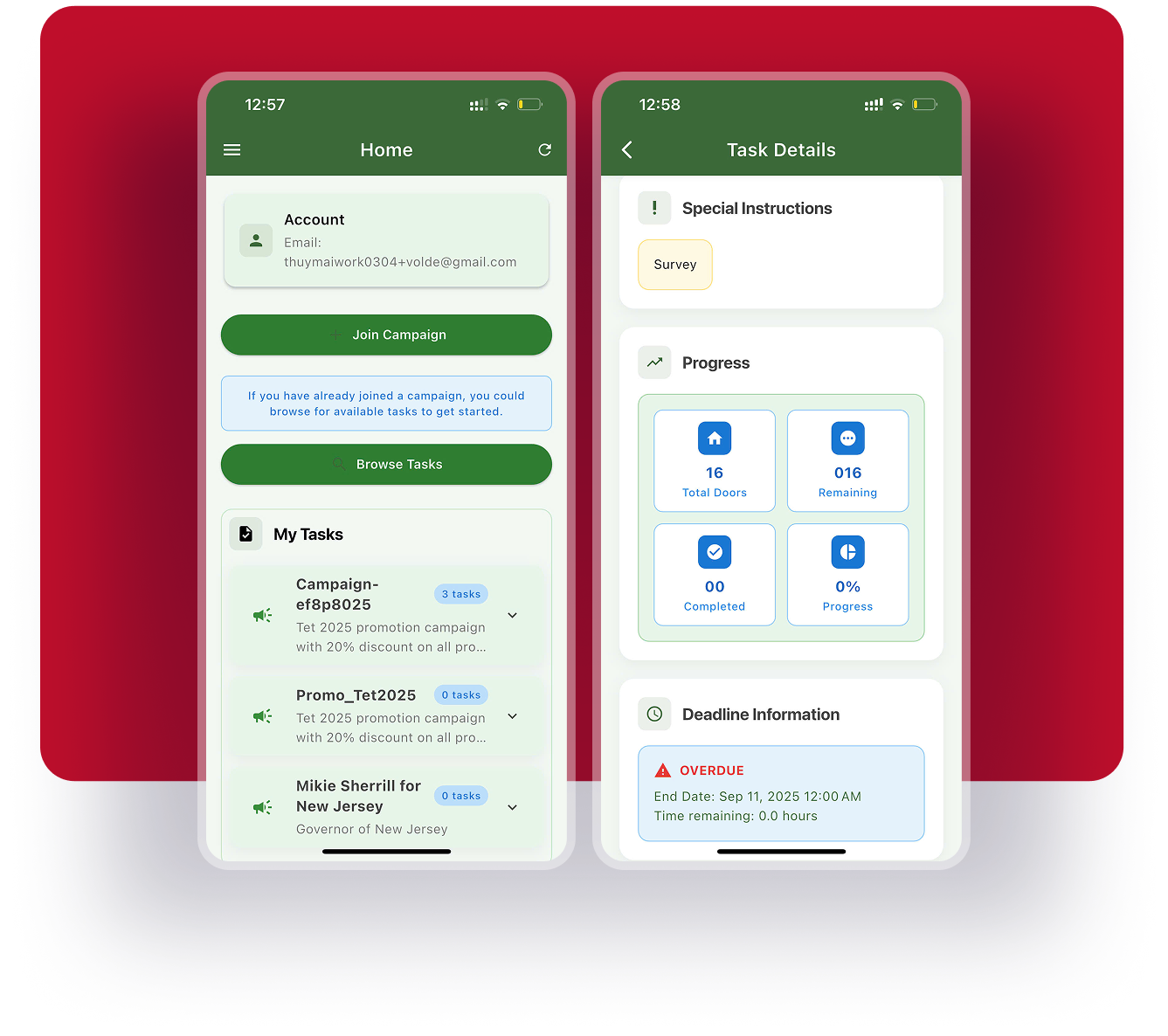 Volunteer Apps Interface